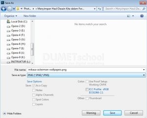Menyimpan Hasil Desain Kita dalam Format jpeg atau png di Photoshop