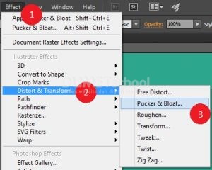 Memberi Efek Pucker & Bloat Pada Stroke