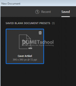 Menyimpan Pengaturan Document di Adobe Photoshop CC 2018