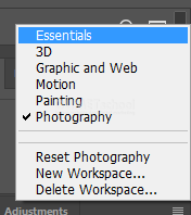 Pengaturan Workspace ini loh yang Bikin Hilang Beberapa Tools di Adobe Photoshop