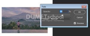 Tips  mengatur filter nois pada perintah edit fade di adobe photoshop