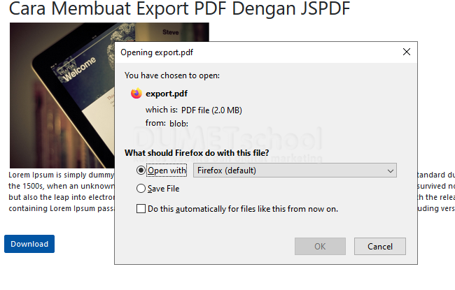 Cara Membuat Export PDF Dengan JSPDF