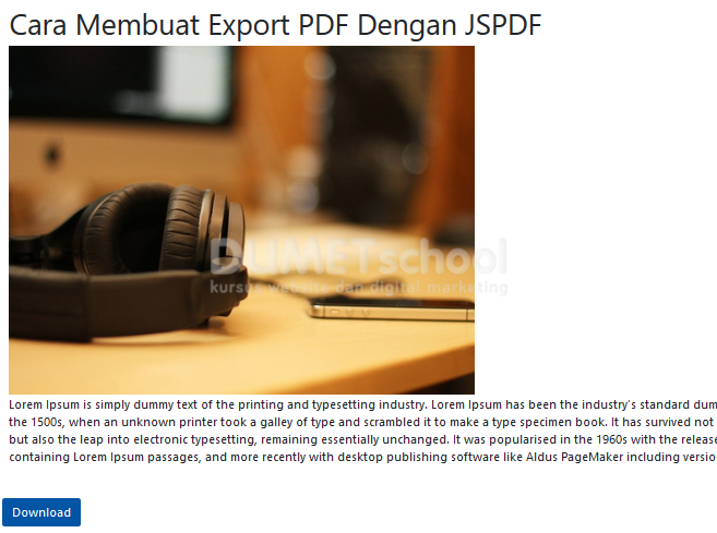 Cara Membuat Export PDF Dengan JSPDF