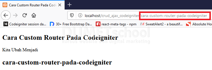 Cara Custom Router Pada Codeigniter