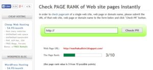 Mengetahui Nilai Page Rank pada Suatu Blog