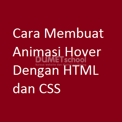 Cara Membuat Animasi Hover Dengan HTML dan CSS