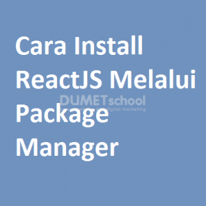 Cara Install ReactJS Melalui Package Manager