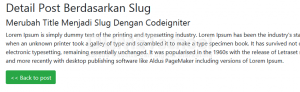 Menampilkan Post Detail Berdasarkan Slug Codeigniter