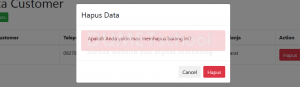 CRUD Codeigniter dan Ajax, Delete Data