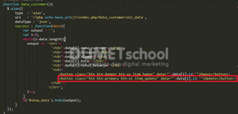 CRUD Codeigniter dan Ajax, Update Data | Kursus Website, Digital ...
