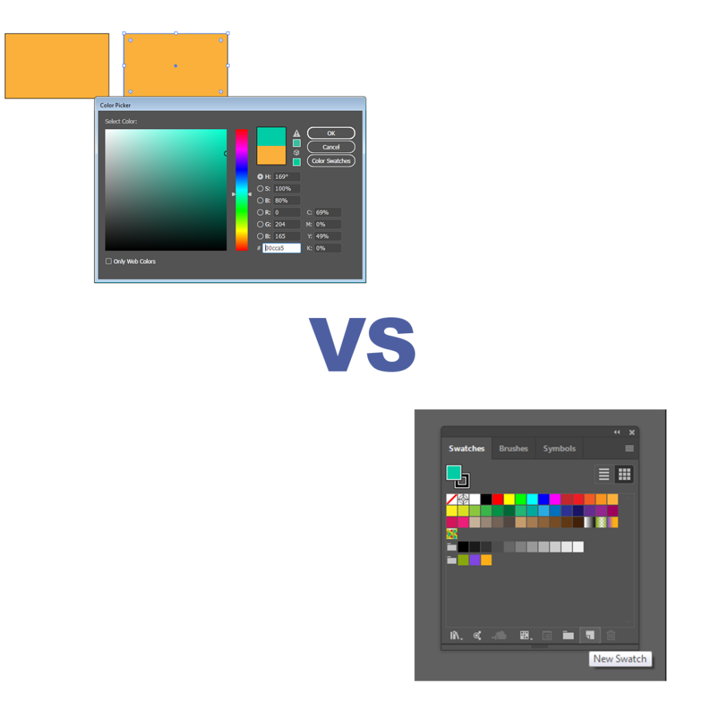 Perbedaan Swatches dan Color Picker di Adobe Illustrator