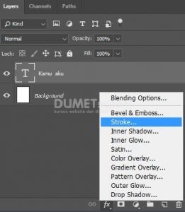 Memberikan Warna Stroke Gradient Pada Teks di Adobe Photoshop