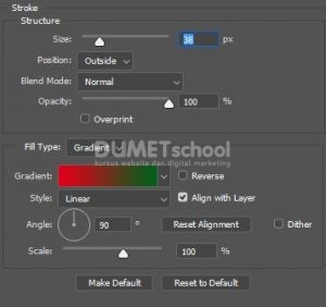 Memberikan Warna Stroke Gradient Pada Teks di Adobe Photoshop