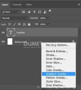 v Membuat Teks dengan Warna Gradient di Adobe Photoshop