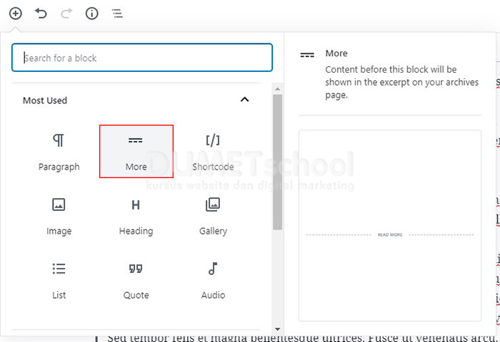 Cara Memasukkan Tanda Read More di WordPress