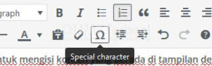 Memasukkan Simbol Karakter Spesial di WordPress