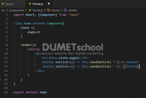 Cara merubah state pada react component
