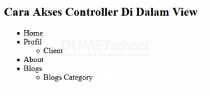 Cara Akses Controller Di Dalam View