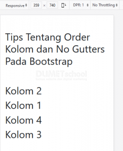 Tips Tentang Order Kolom dan No Gutters Pada Bootstrap