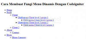 Cara Membuat Fungi Menu Dinamis Dengan Codeigniter