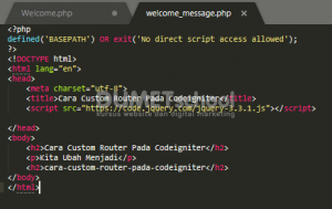 Cara Custom Router Pada Codeigniter
