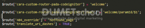 Cara Custom Router Pada Codeigniter