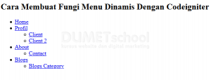 Cara Membuat Fungi Menu Dinamis Dengan Codeigniter
