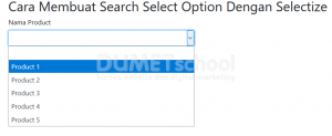 Cara Membuat Search Select Option Dengan Selectize