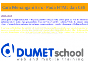 Cara Menangani Error Pada HTML dan CSS