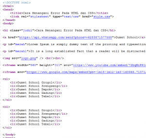Cara Menangani Error Pada HTML dan CSS