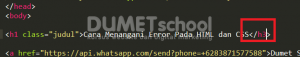 Cara Menangani Error Pada HTML dan CSS