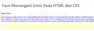 Cara Menangani Error Pada HTML dan CSS