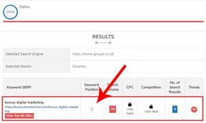 cek posisi keyword