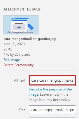 cara mengoptimalkan gambar SEO