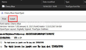 cara menginstall font