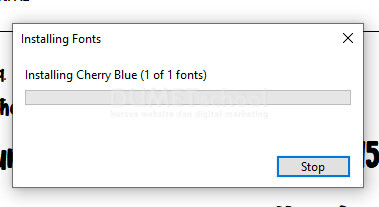 cara menginstall font