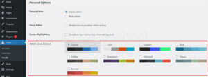ubah warna tampilan dashboard wordpress
