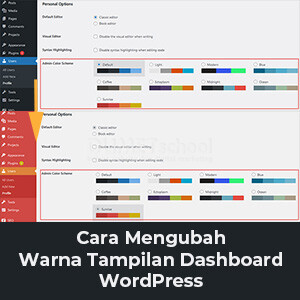 ubah warna tampilan dashboard wordpress