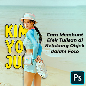 membuat tulisan di belakang objek