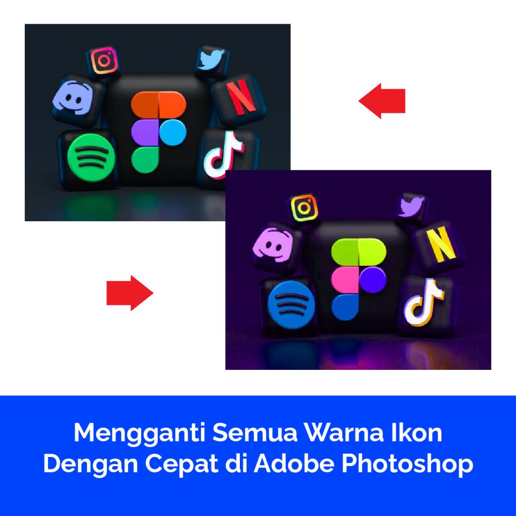 Mengganti Semua Warna Ikon Dengan Cepat di Adobe Photoshop