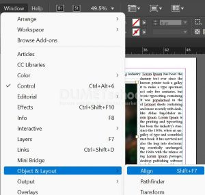 Cara Meletakan Objek di Tengah Text di Adobe Indesign