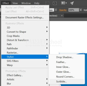 Memberi Efek Scribble Pada Objek di Adobe Illustrator
